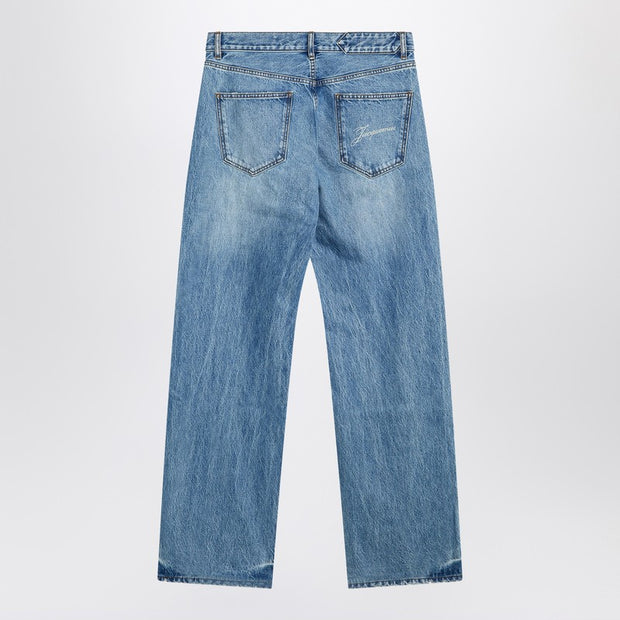 JACQUEMUS Straight Leg Denim Pants In Indigo Color