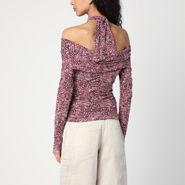 ISABEL MARANT Draped Vonda Top With Purple Print