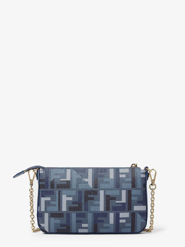 Fendi Women Pouch Baguette Ff Jacquard Fabric Shoulder Bag