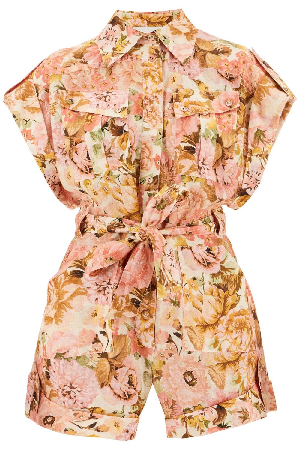 Zimmermann Floral Linen Romper