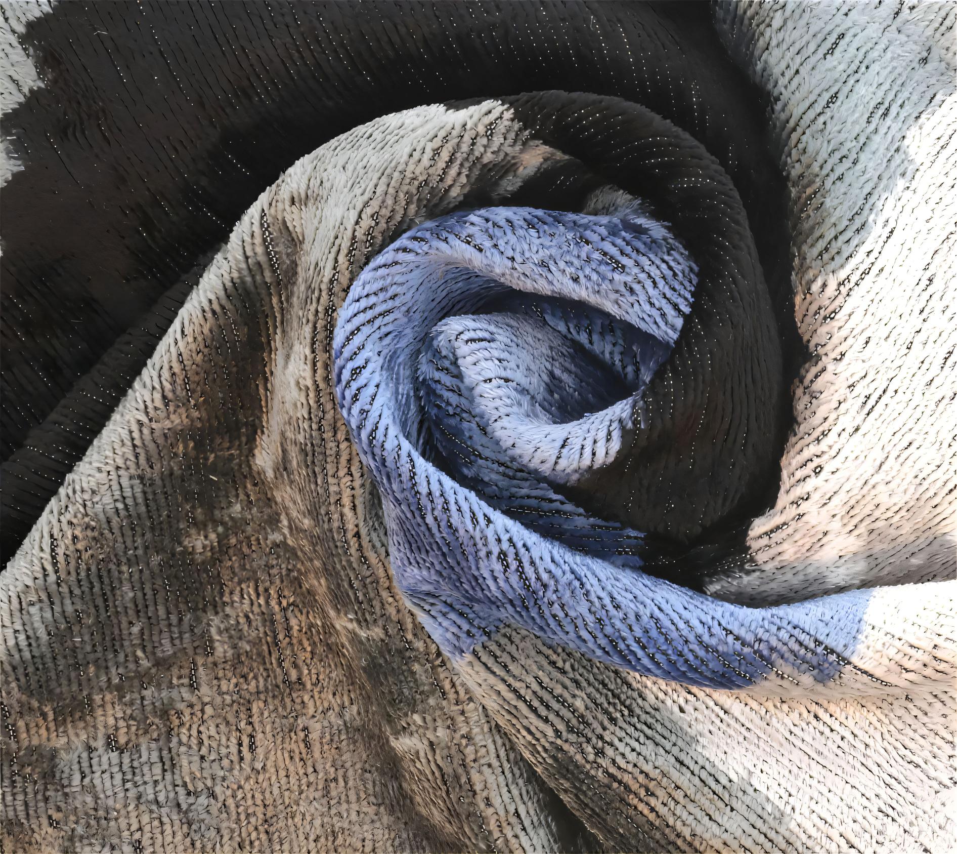 Handmade Silk Velvet Abstract Throw Pillow - 20x20, Modern Blue, Black, And Gray Design With Down Feather Insert