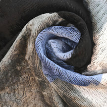 Handmade Silk Velvet Abstract Throw Pillow - 20x20, Modern Blue, Black, And Gray Design With Down Feather Insert