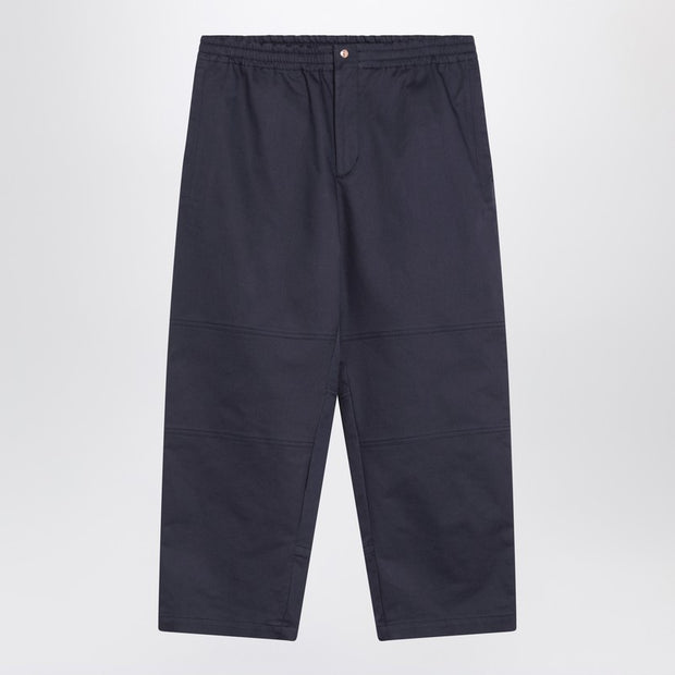 Moncler X Gilga Farm By Donald Glover Blue Trousers In Cotton Gabardine
