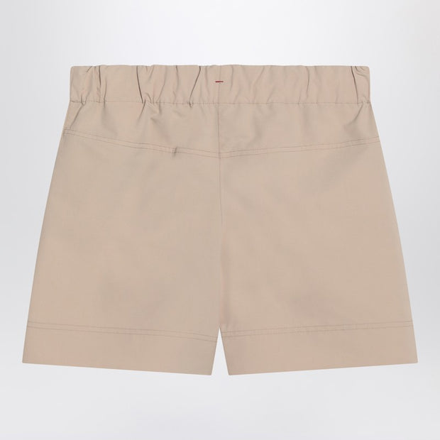 Moncler Grenoble Beige Shorts With Logo Patch