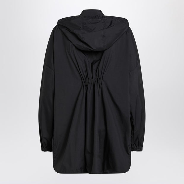 Moncler Black Zip Parka In Nylon