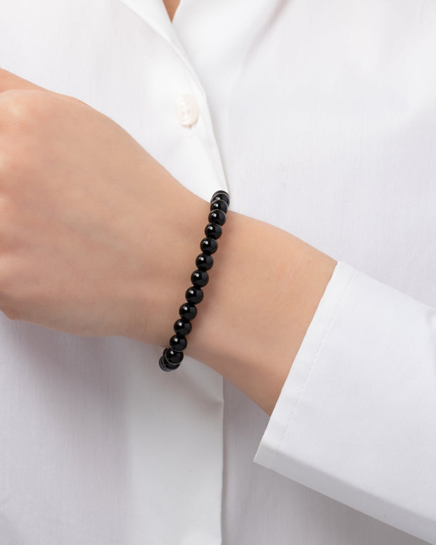 Zoe Lev 6mm Black Onyx Bead Bracelet