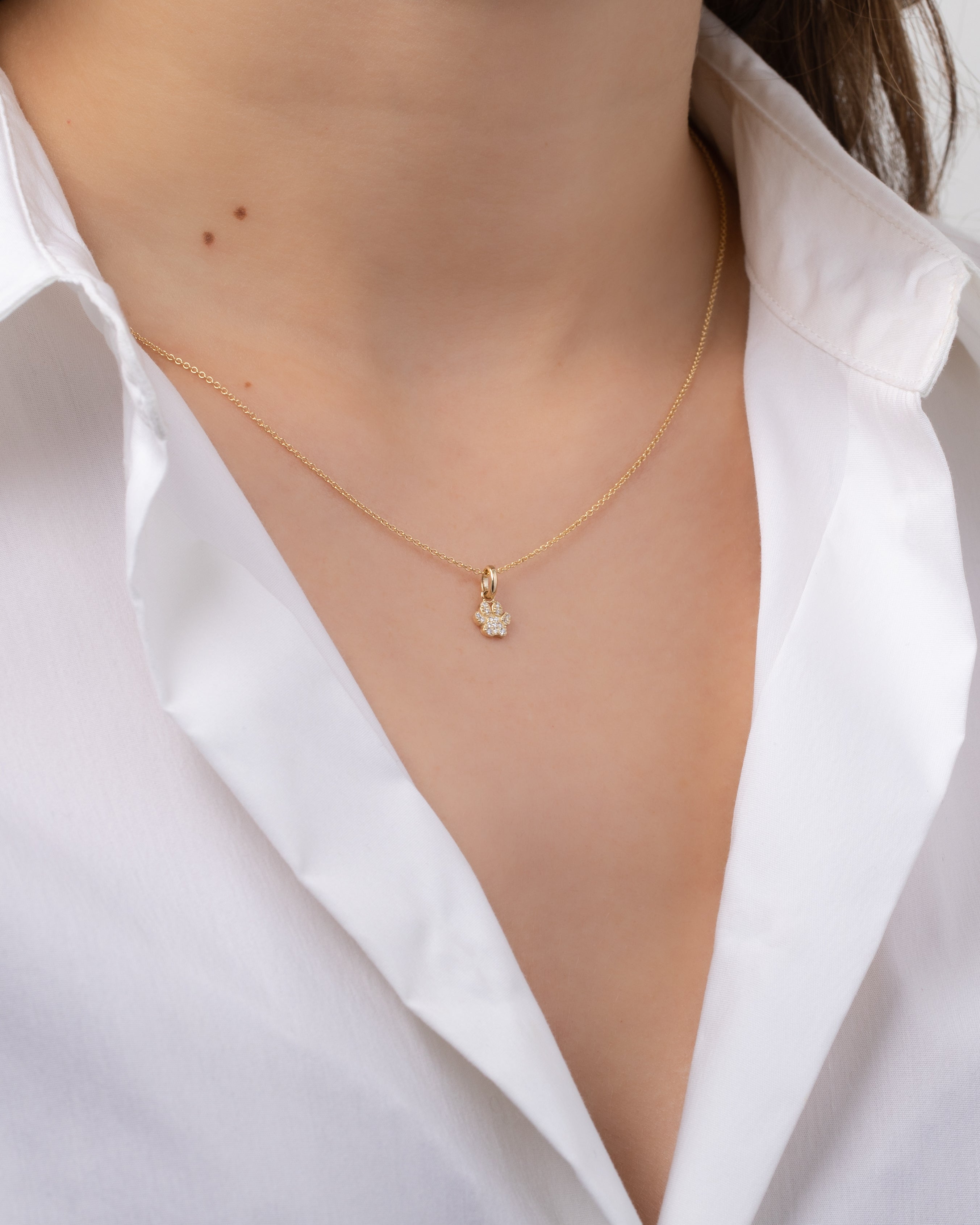 Zoe Lev Diamond Paw Necklace