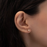 Zoe Lev Diamond Sunburst Stud Earrings