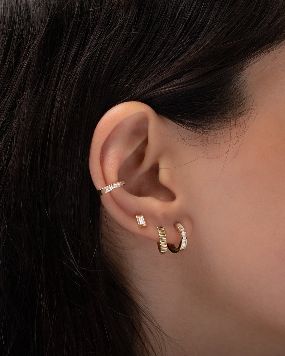 Zoe Lev Diamond Baguette Stud Earrings