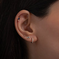Zoe Lev Double Diamond Huggie Earrings