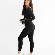 Astoria LIVE LUXE Crossed Sleeve Crop - Black