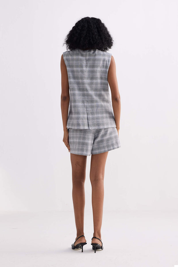Reistor Cotton Tweed Shorts in Grey