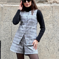 Reistor Cotton Tweed Shorts in Grey