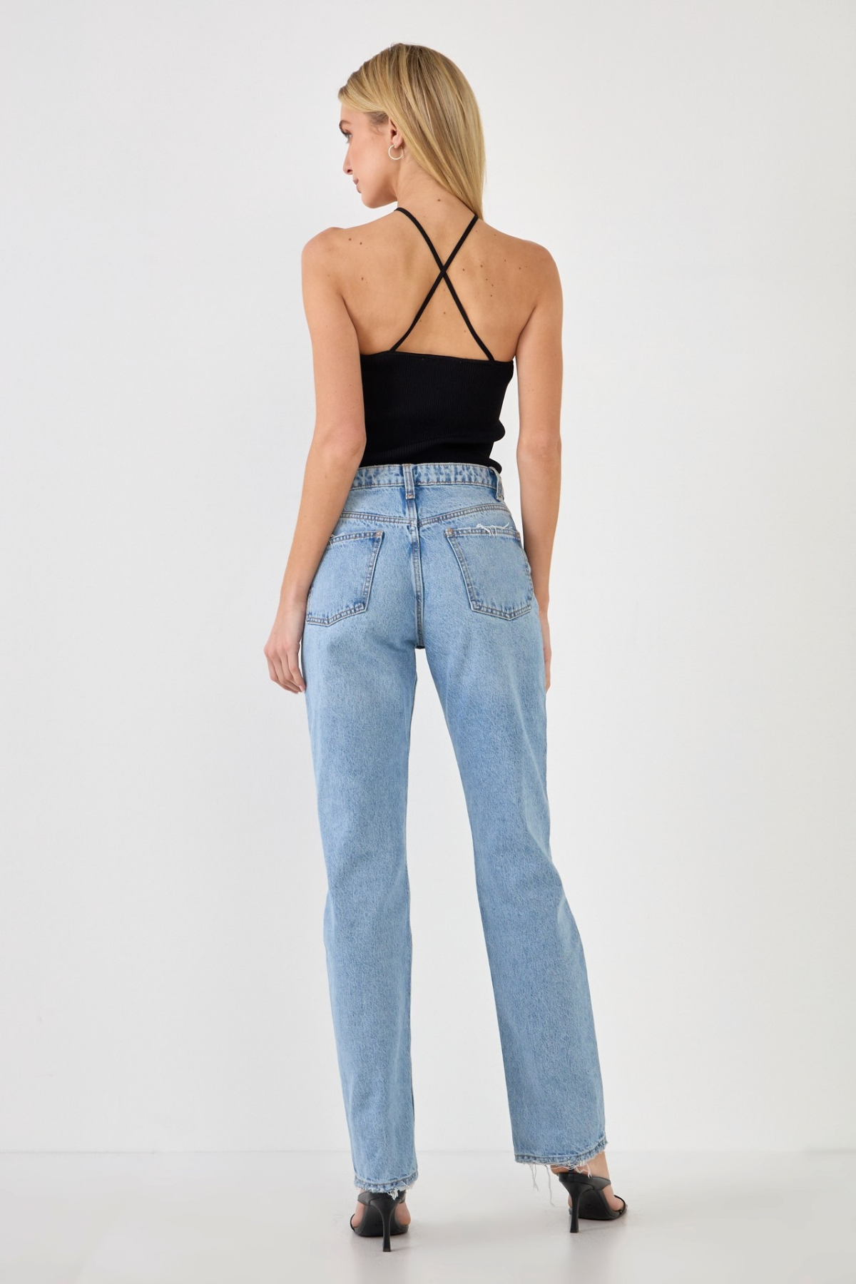 Gianine LUZ BLACK Rib Knit Top