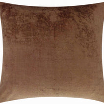 Handmade Solid Brown Silk Velvet Throw Pillow - 20x20, Luxurious Velvet Design With Down Feather Insert