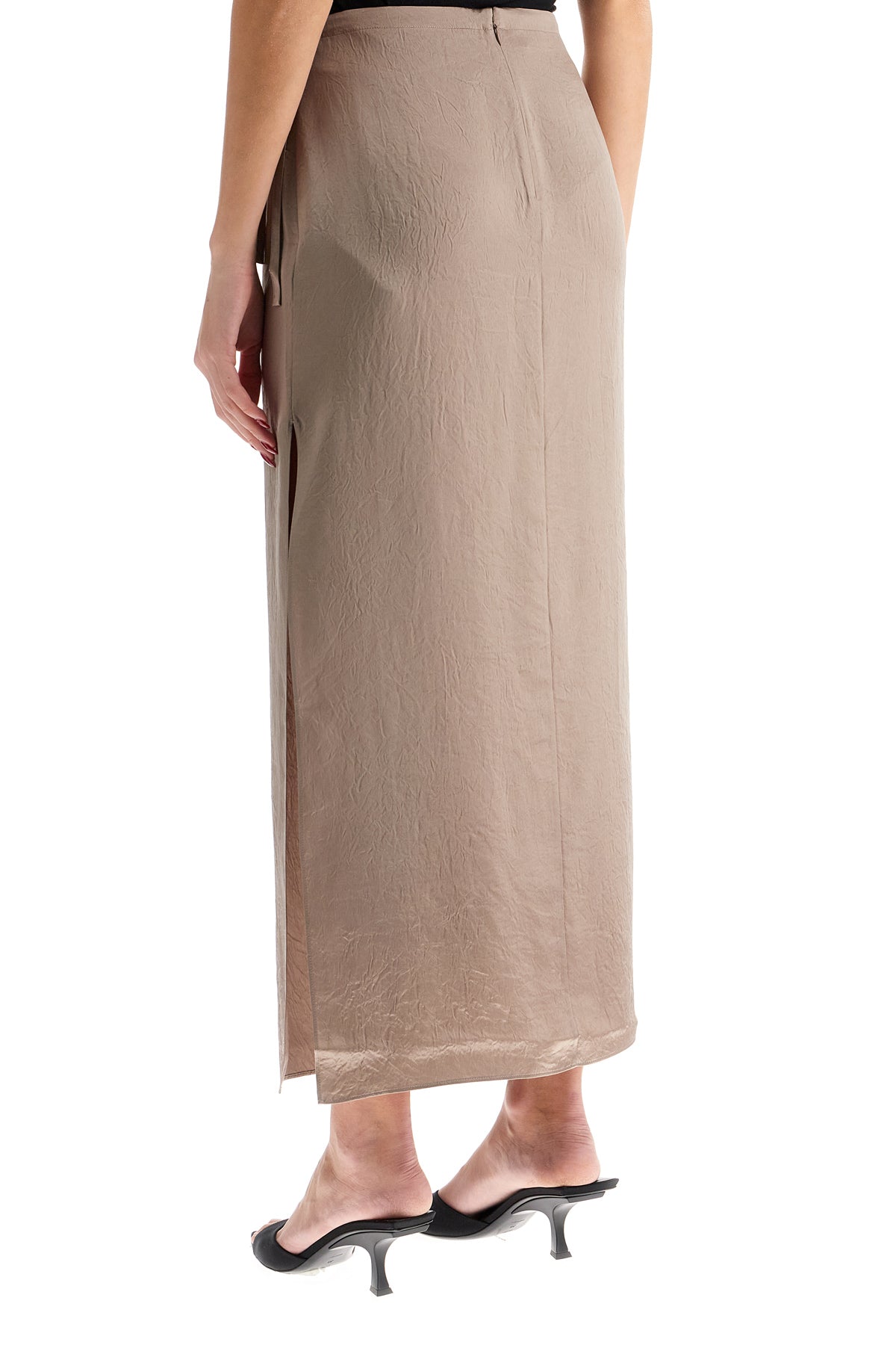 FILIPPA K Crinkled Satin Midi Skirt