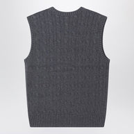 Polo Ralph Lauren Kids' Grey Cable-knit Cotton Vest