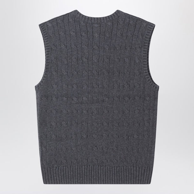 Polo Ralph Lauren Kids' Grey Cable-knit Cotton Vest
