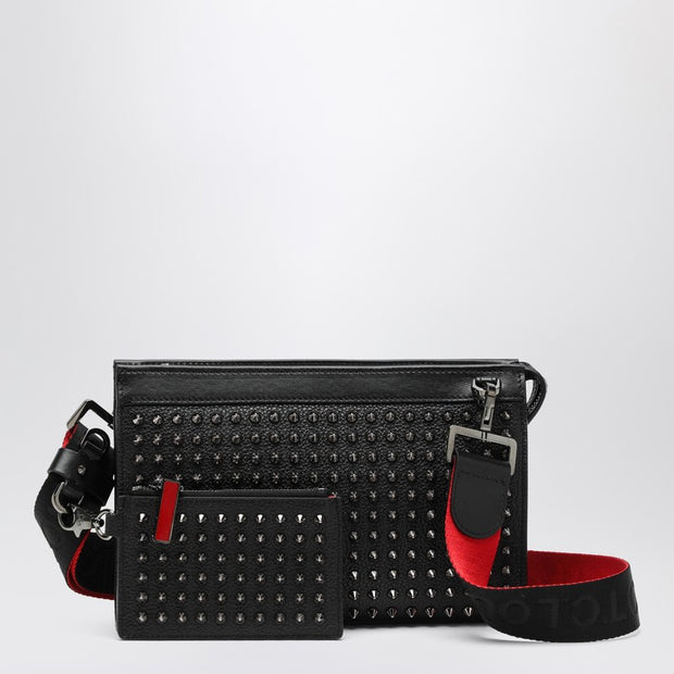Christian Louboutin Black Leather Shoulder Bag With Studs
