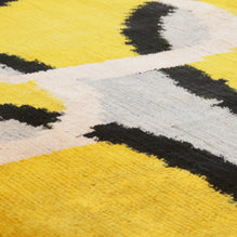 Luxurious 16x16 Silk Velvet Geometric Throw Pillow In Yellow And Gray – Down Feather Insert