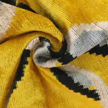 Luxurious 16x16 Silk Velvet Geometric Throw Pillow In Yellow And Gray – Down Feather Insert