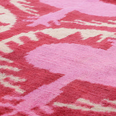 Handmade Silk Velvet Throw Pillow - 16x16, Red And Pink Traditional Design With Down Feather Insert