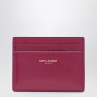 Saint Laurent Fuchsia Leather Credit Card Holder