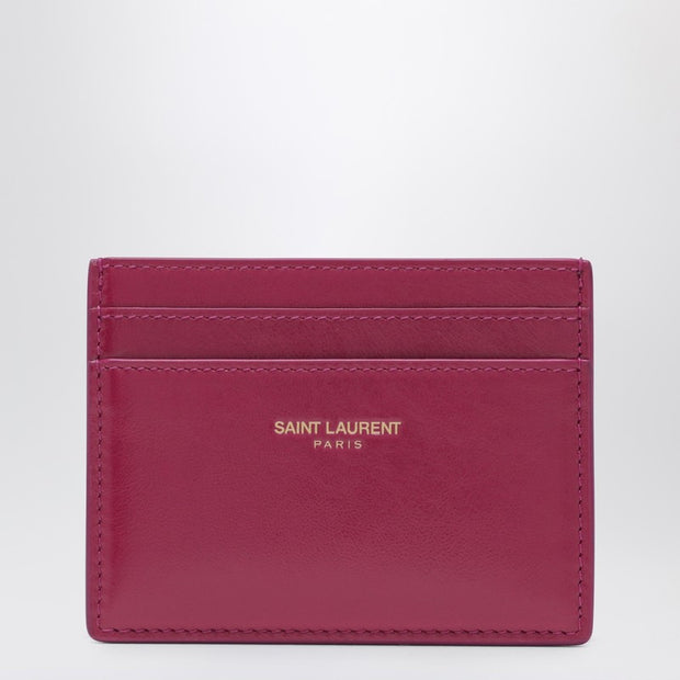 Saint Laurent Fuchsia Leather Credit Card Holder