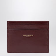 Saint Laurent Dark Ruby Leather Credit Card Holder