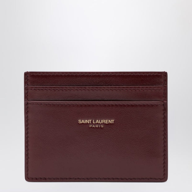Saint Laurent Dark Ruby Leather Credit Card Holder