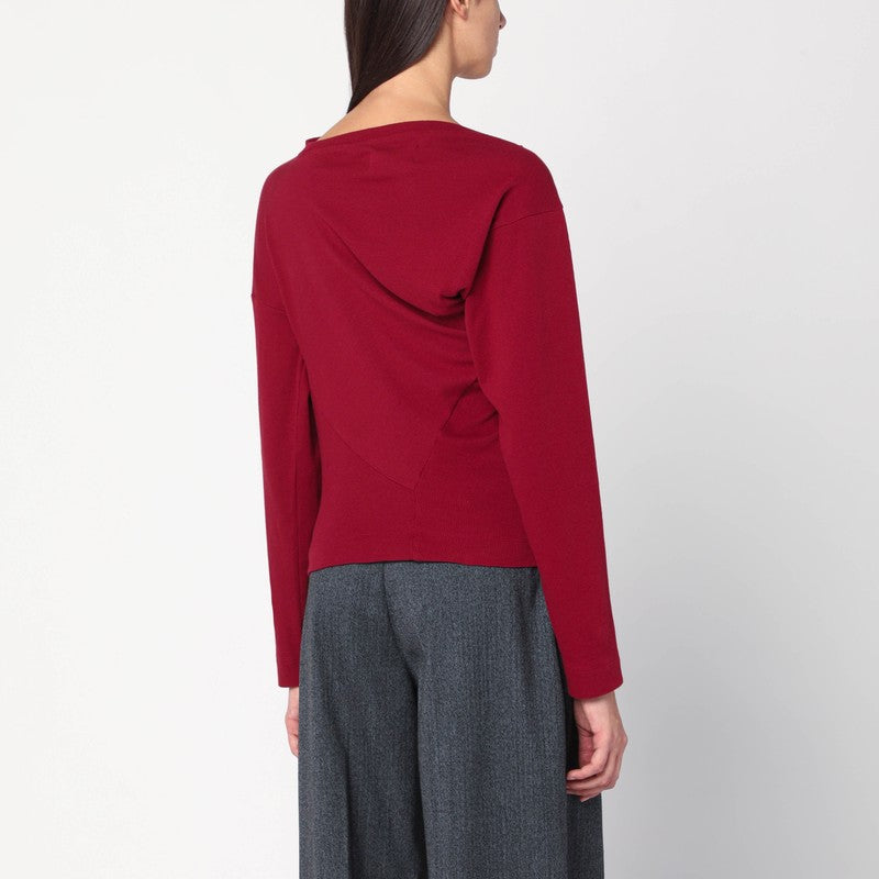 Vivienne Westwood Brick Red Asymmetrical Top With Orb Logo