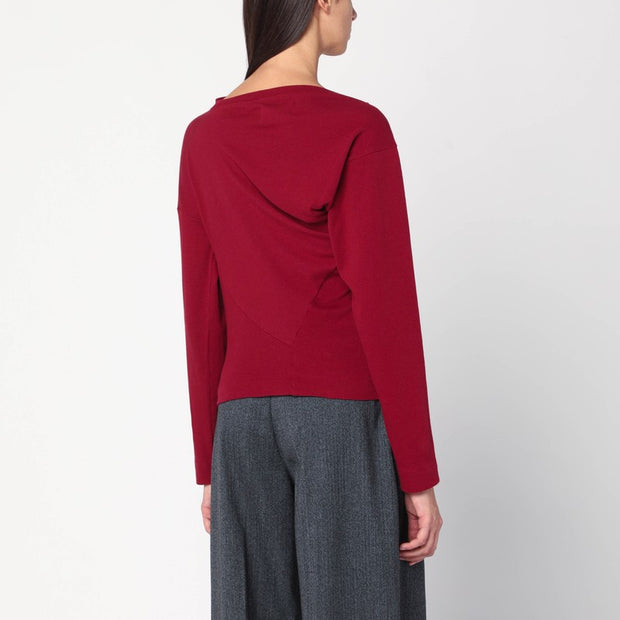 Vivienne Westwood Brick Red Asymmetrical Top With Orb Logo