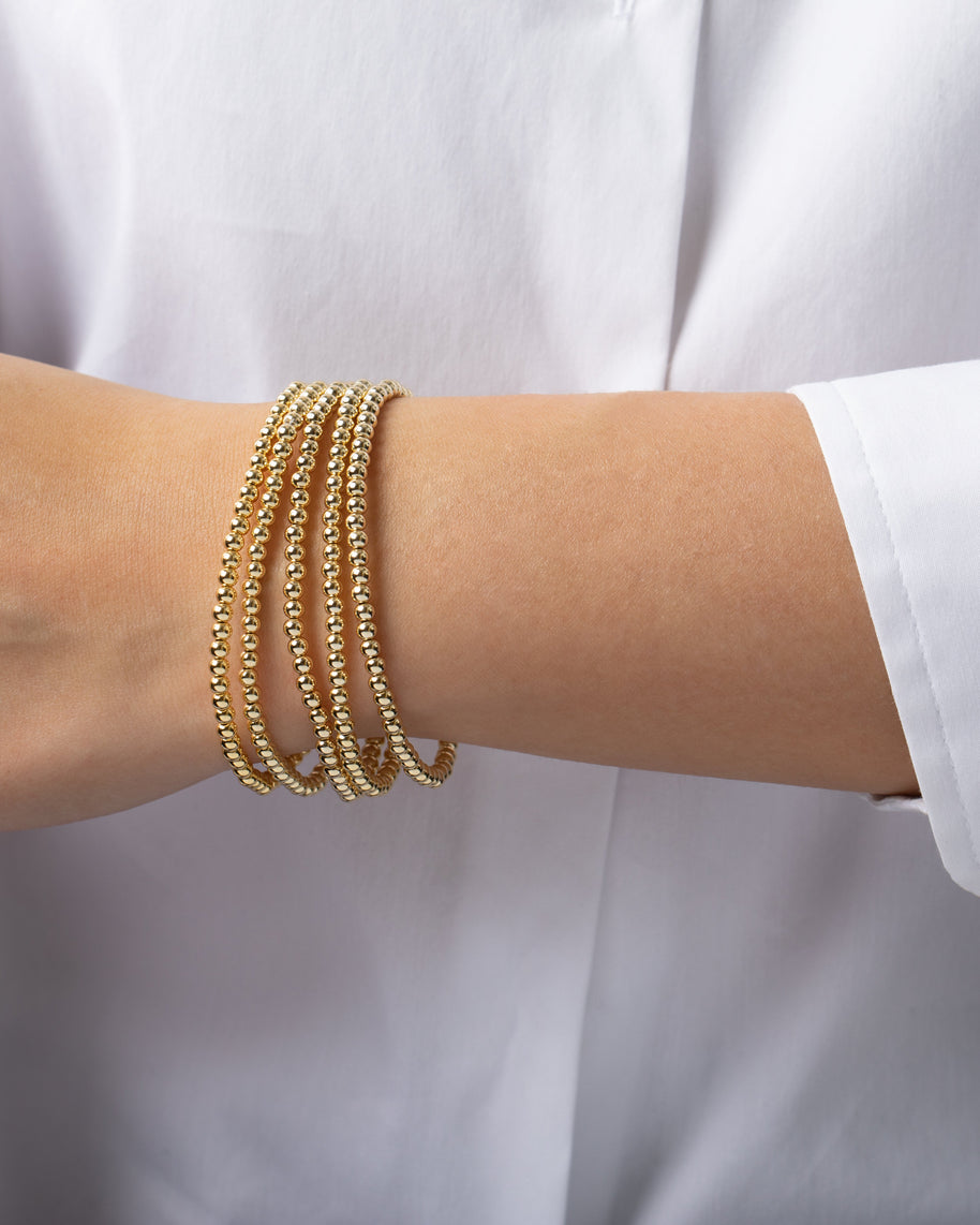 Zoe Lev 3mm Bead Bracelet Stack