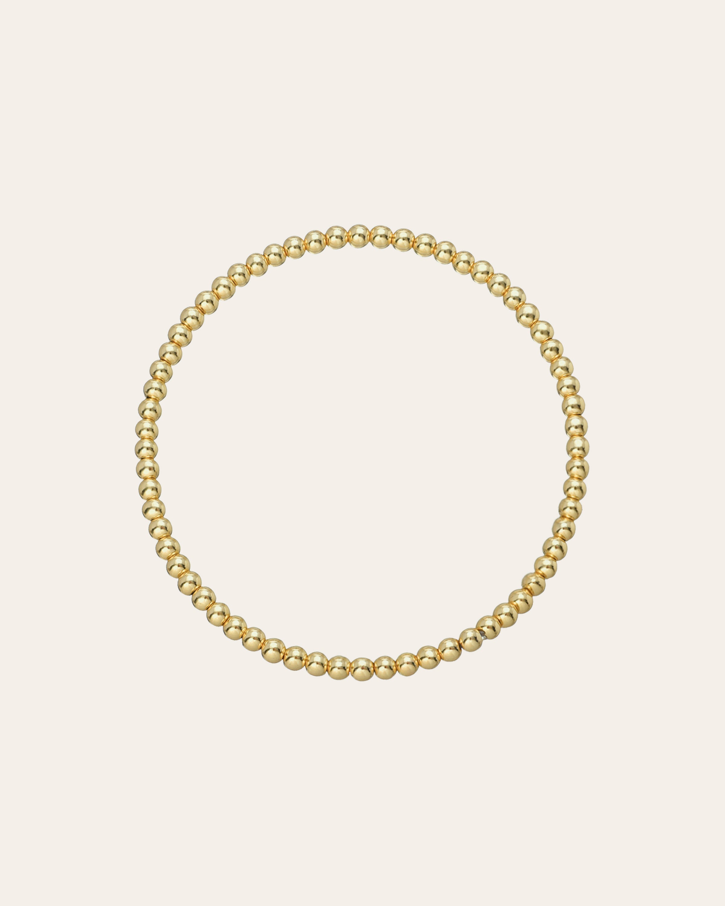 Zoe Lev 3mm Gold Bead Bracelet