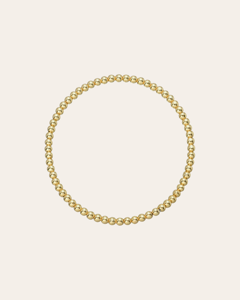 Zoe Lev 3mm Gold Bead Bracelet