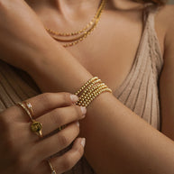 Zoe Lev 3mm Gold Bead Bracelet