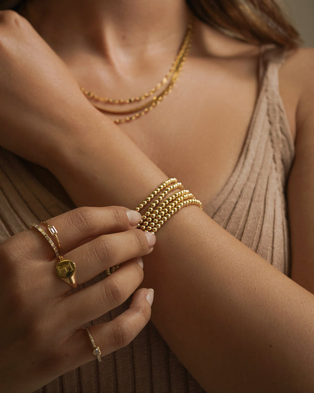 Zoe Lev 3mm Gold Bead Bracelet