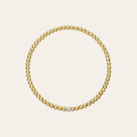 Zoe Lev 3mm Gold Bead Bracelet With Diamond Bead