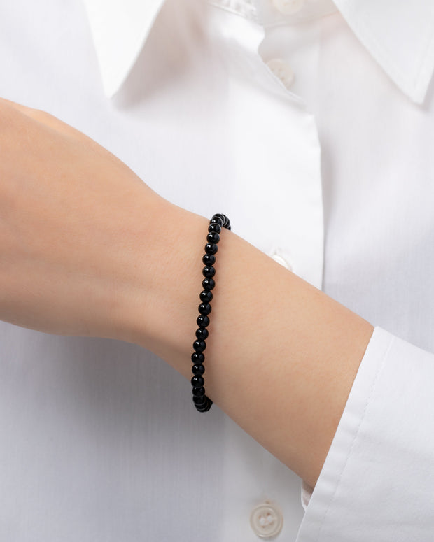Zoe Lev 4mm Black Onyx Bead Bracelet