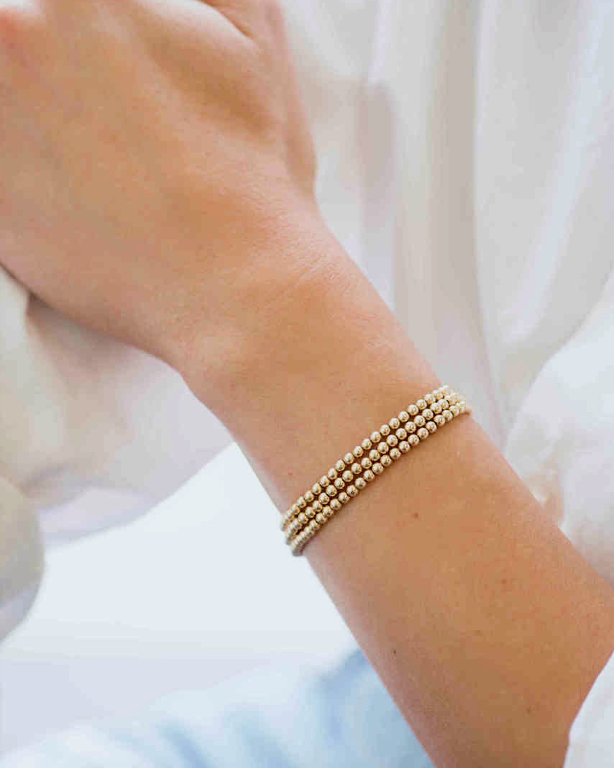 Zoe Lev 3mm Gold Bead Bracelet