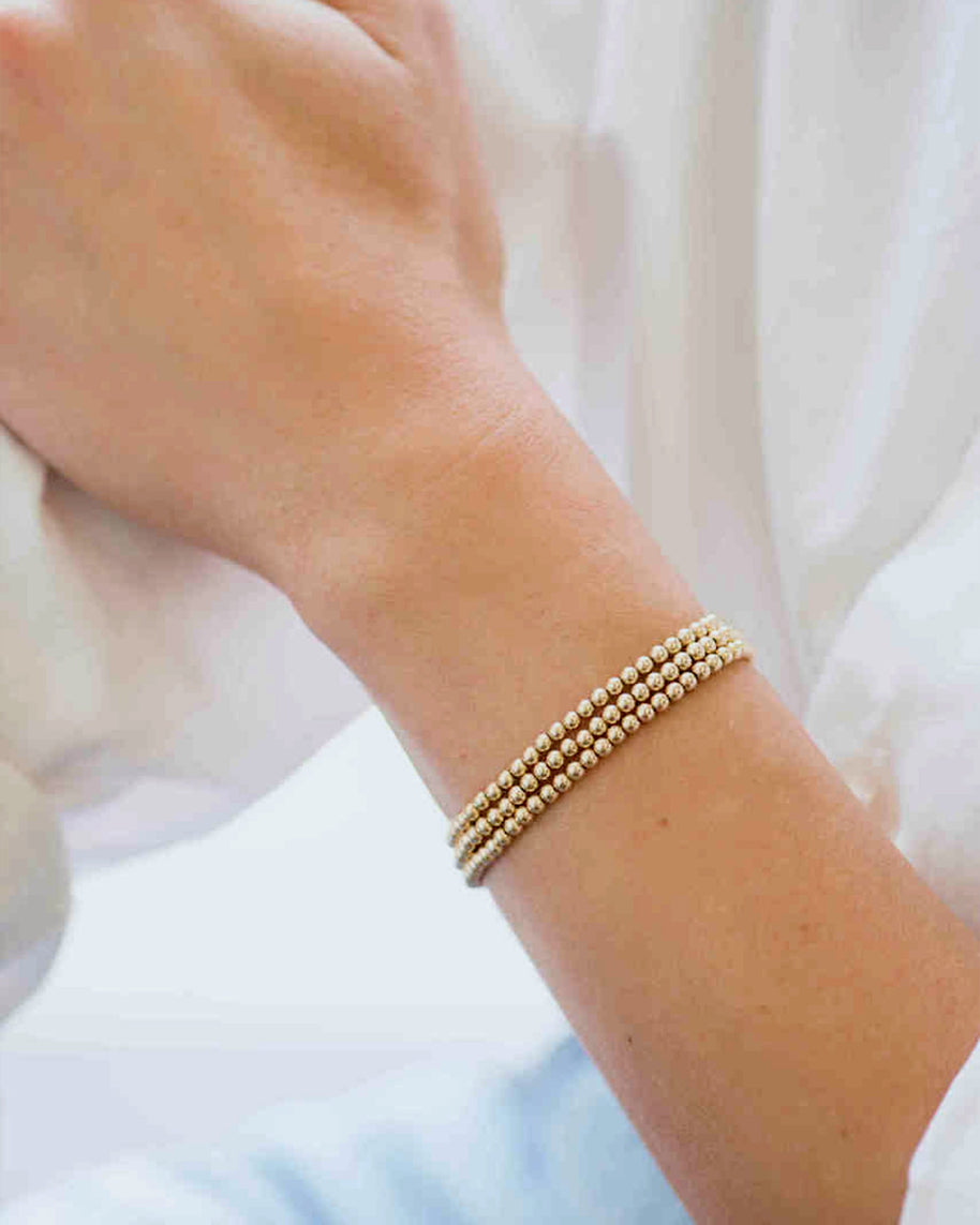 Zoe Lev 3mm Gold Bead Bracelet