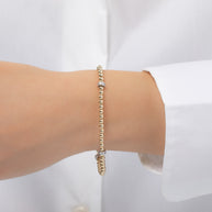 Zoe Lev 3mm Gold Segment Bead Bracelet With Diamond Bars