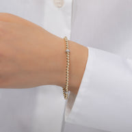 Zoe Lev 3mm Gold Segment Bead Bracelet With Diamond Bars