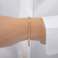 Zoe Lev 3mm Gold Segment Bead Bracelet With Pearl Beads