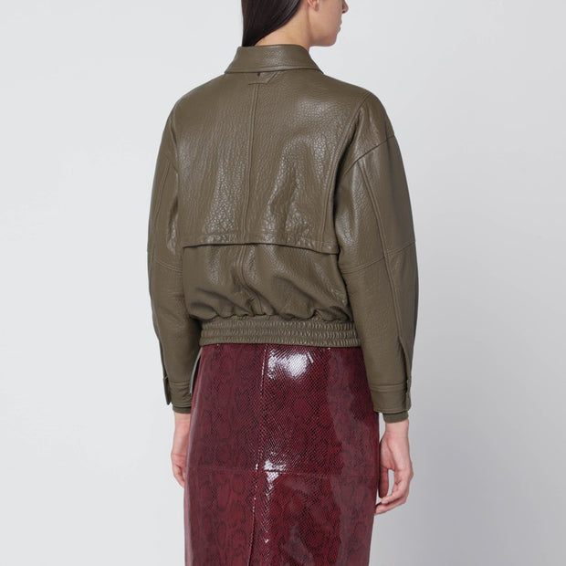 Salvatore Santoro Olive Green Leather Bomber