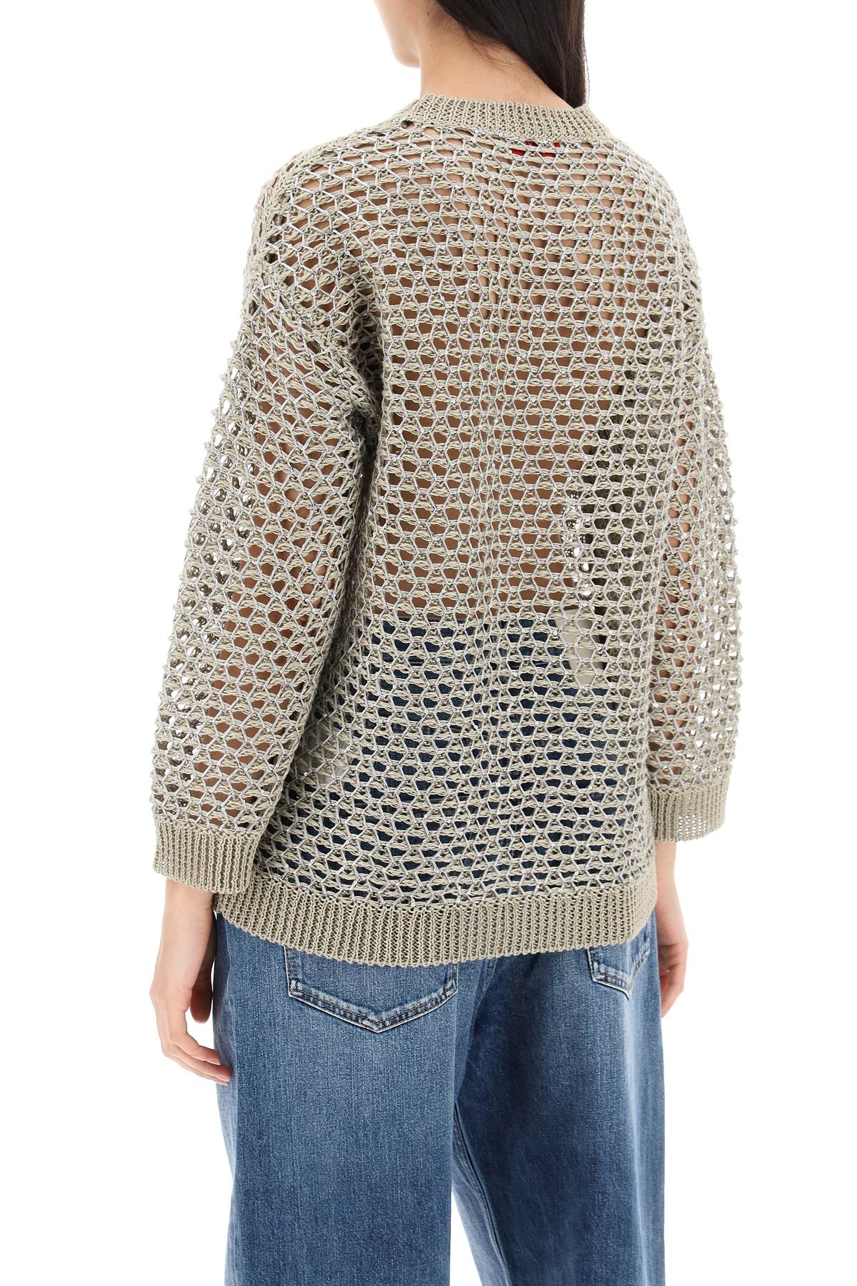 Valentino Garavani Sequin Embellished Open Knit Sweater