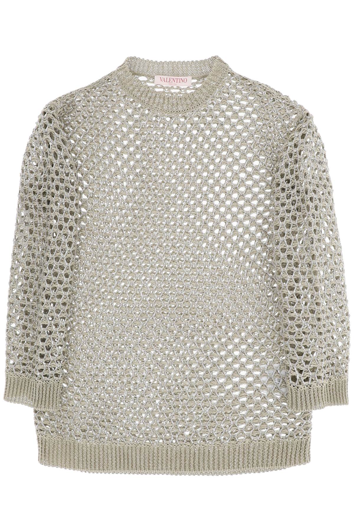 Valentino Garavani Sequin Embellished Open Knit Sweater