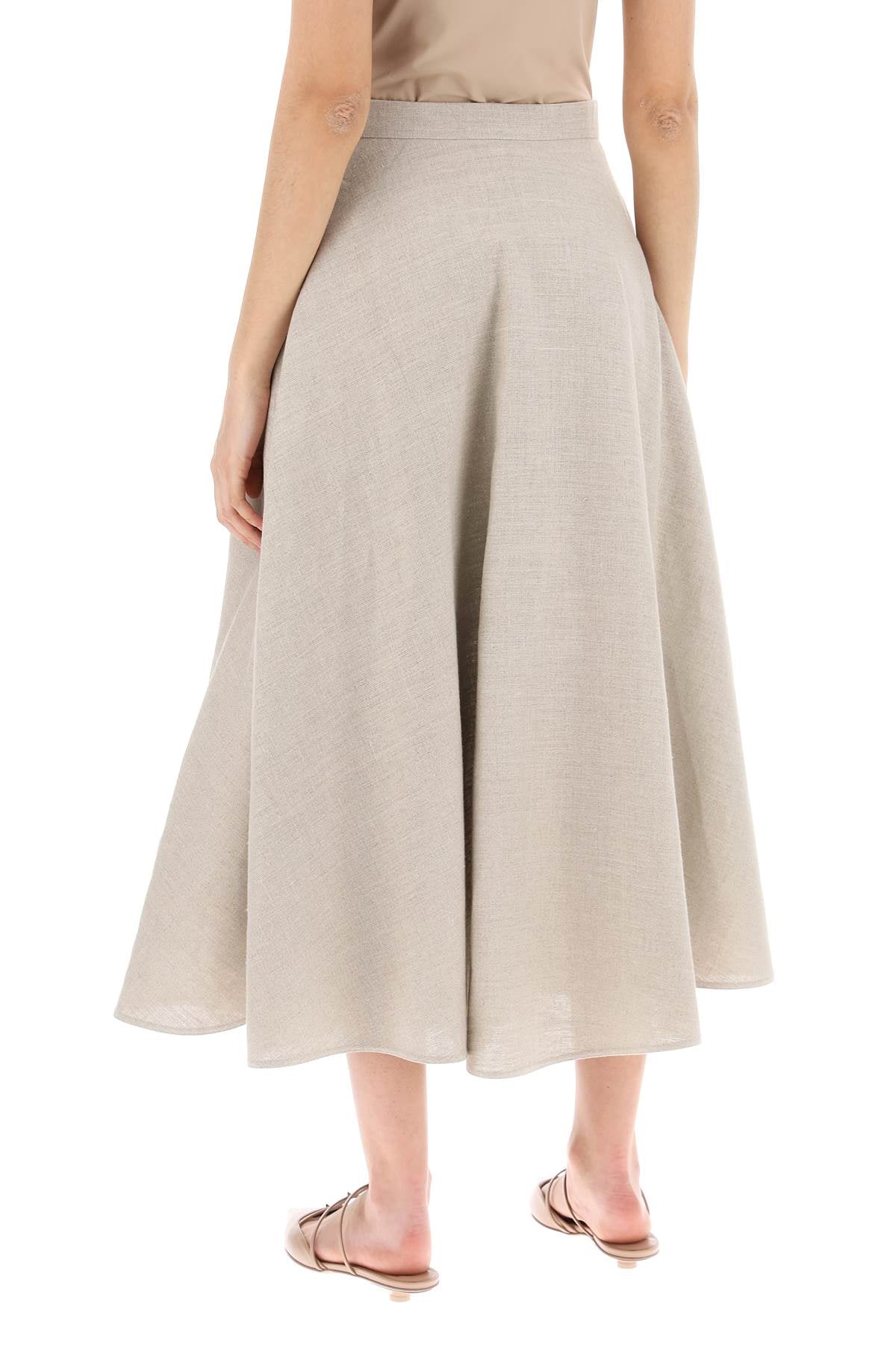 Valentino Garavani Linen Midi Skirt