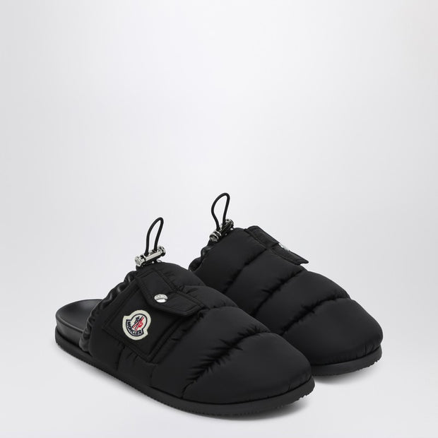 Moncler Black Nylon Mule Mon Pocket