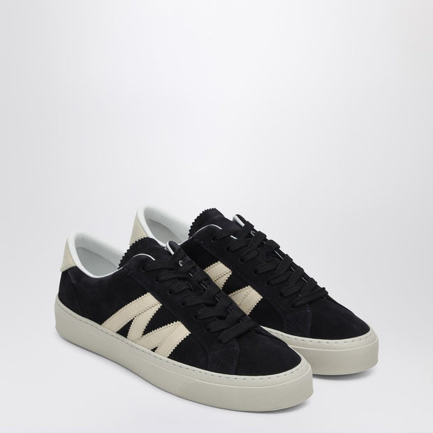 Moncler Monaco2 Navy Blue Suede Trainer